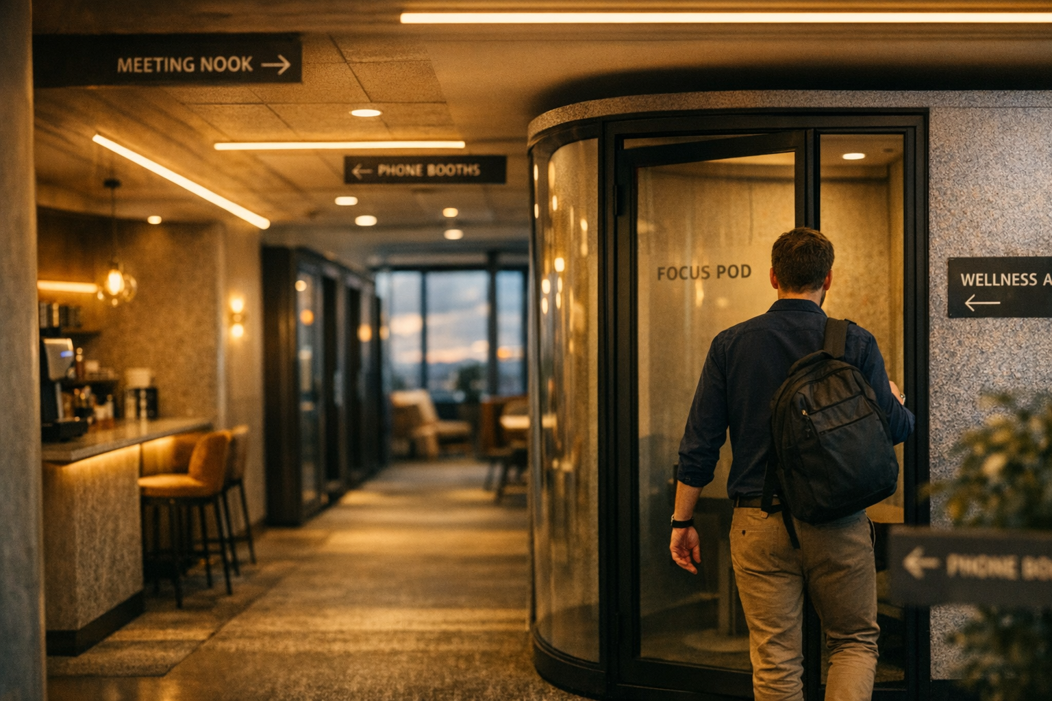 Flexibele werkplekken met natuurlijke elementen