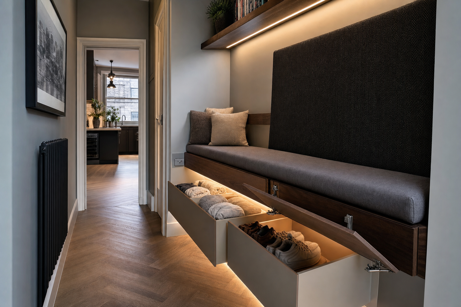 Opbergsystemen wandbank constructies